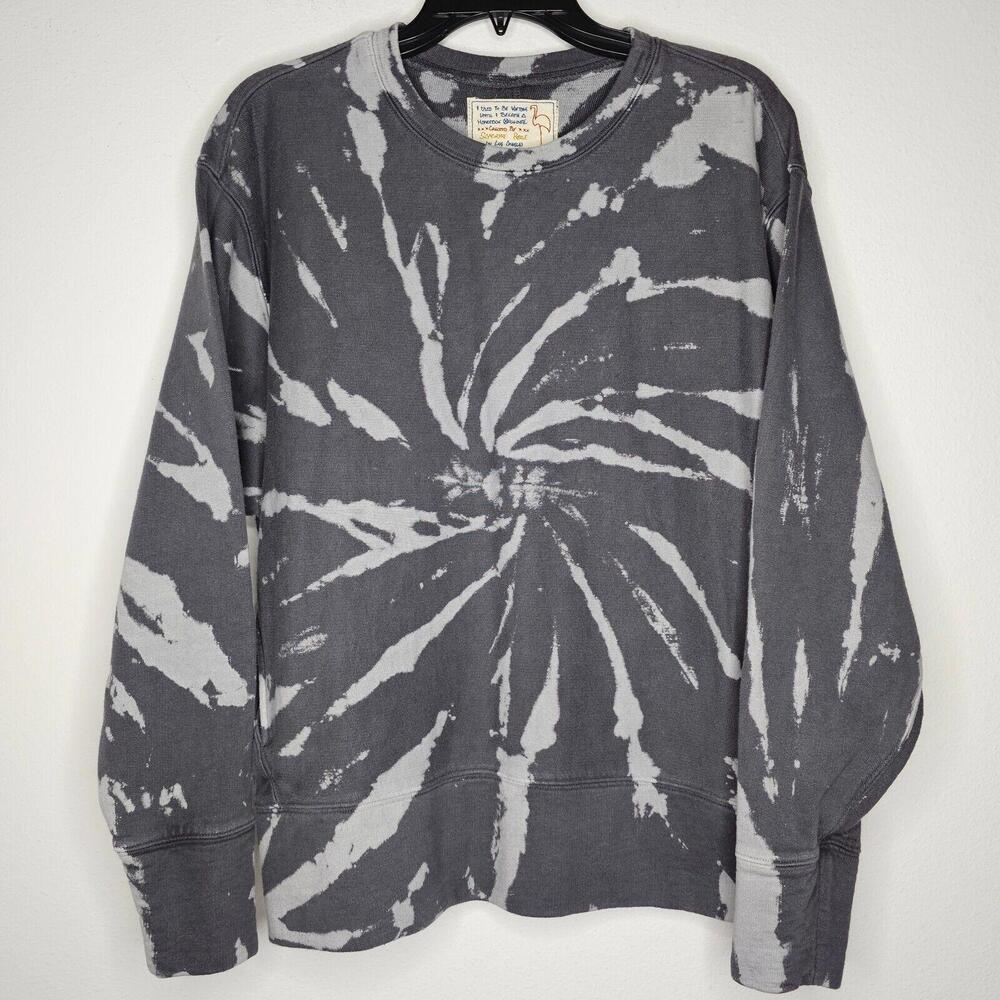 NWT Sandrine Rose Women's Gray Tie-Dye/With Pockets Long Sleeve Sweatshirt Sz M